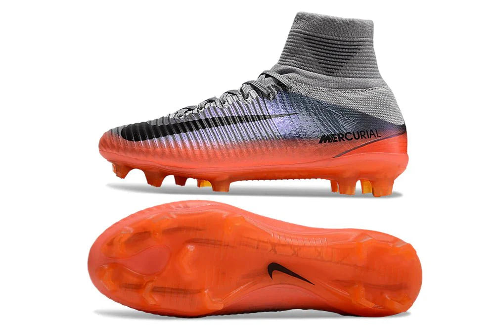 Mercurial Superfly V Elite FG Prateado/Laranja