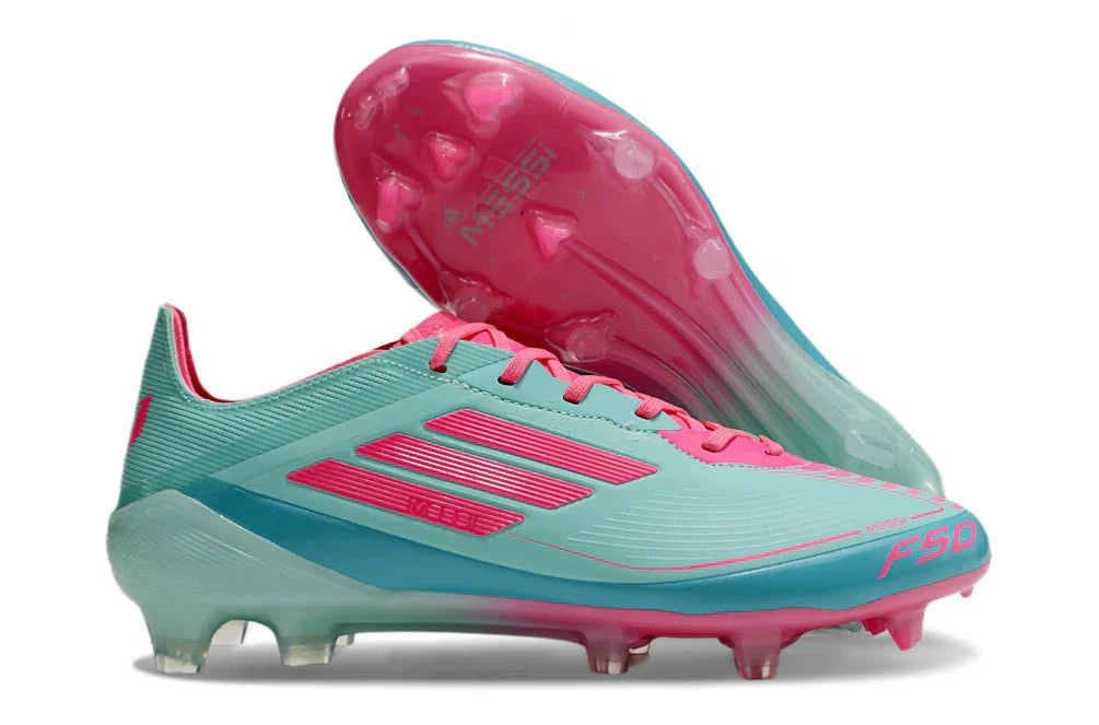 F50 Laced Elite FG Rosa/Azul Claro Messi
