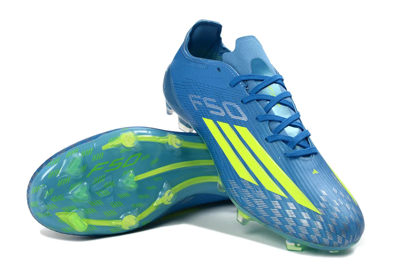 F50 Laced Elite FG Amarelo Solar/Azul Lúcido Ray