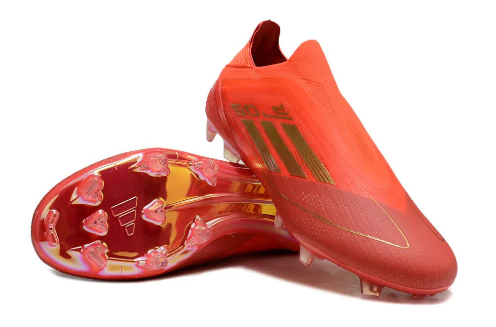 F50 Laceless Elite FG Laranja/Dourado 'Dois Horizontes'