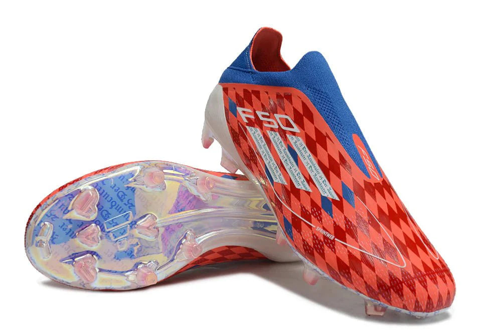 F50 Laceless Elite FG Laranja/Azul Pack Raumdeuter