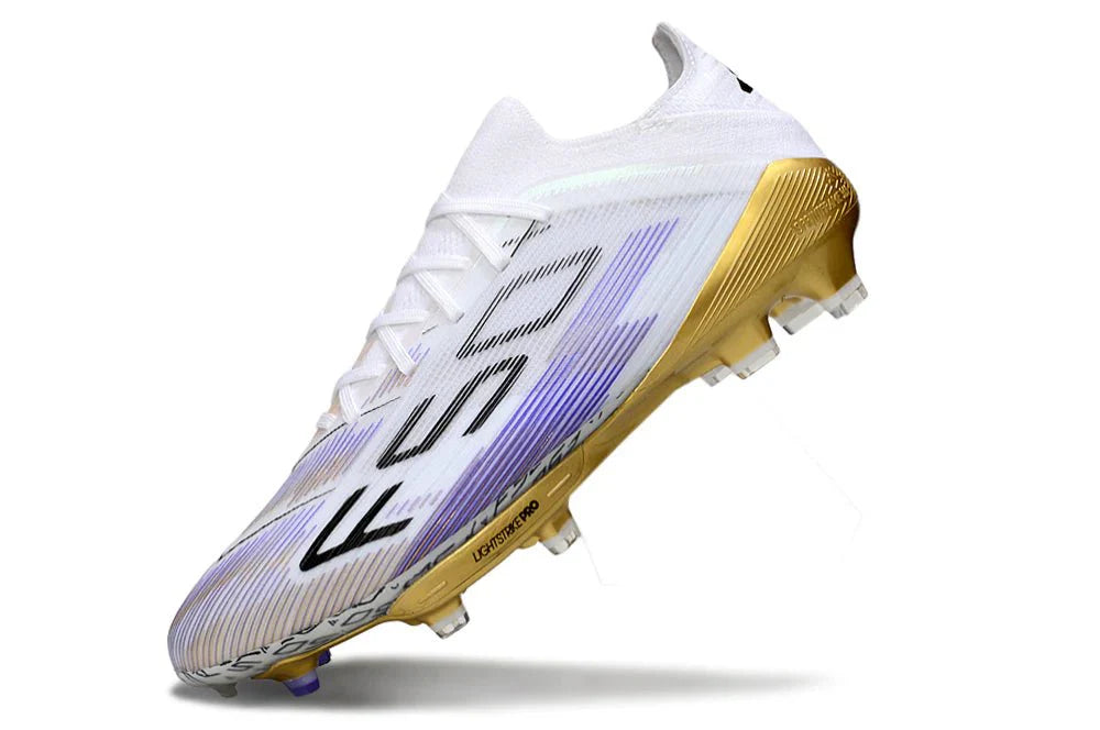 F50+ Elite FG com atacadores Branco/Dourado