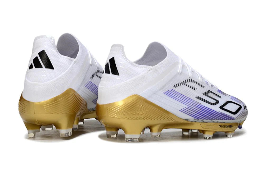 F50+ Elite FG com atacadores Branco/Dourado