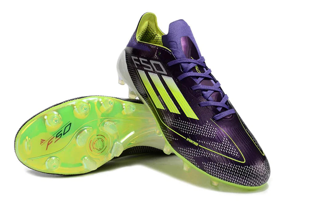 F50 Atacadores Elite AG Roxo/Verde