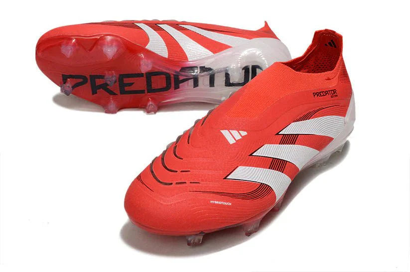 Predator Elite Sem Cordões FG Vermelho/Branco