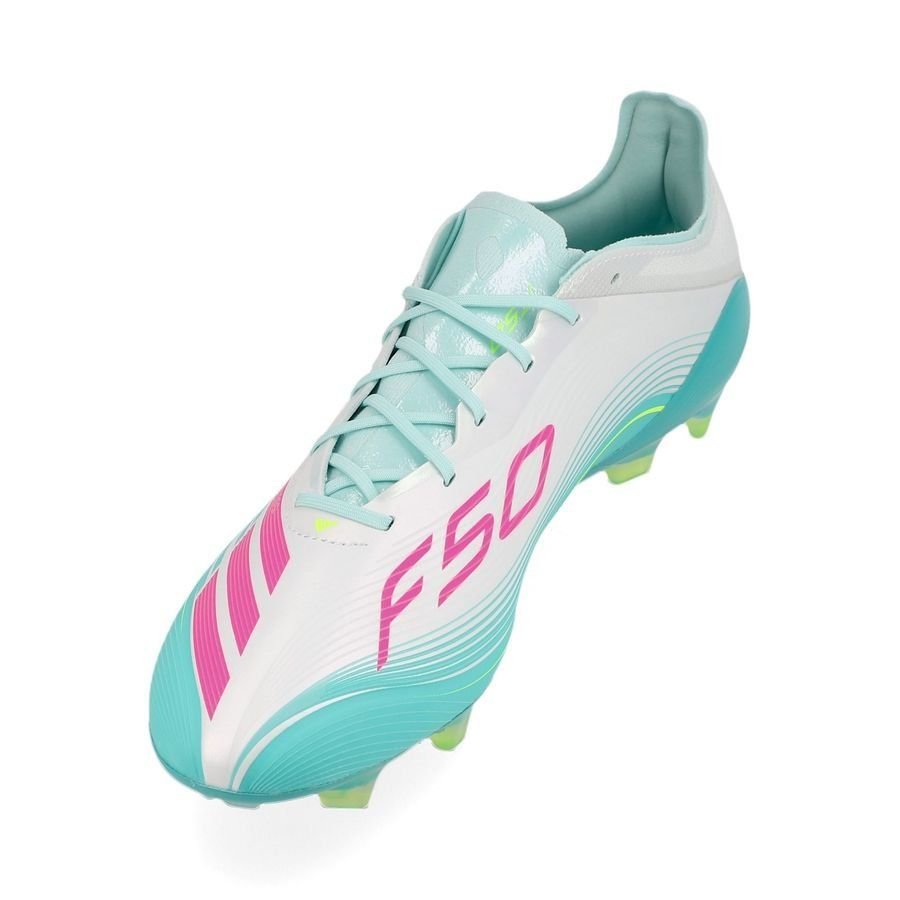 F50 Messi Elite FG Aurora Radiante - Calçado Branco/Lúcido