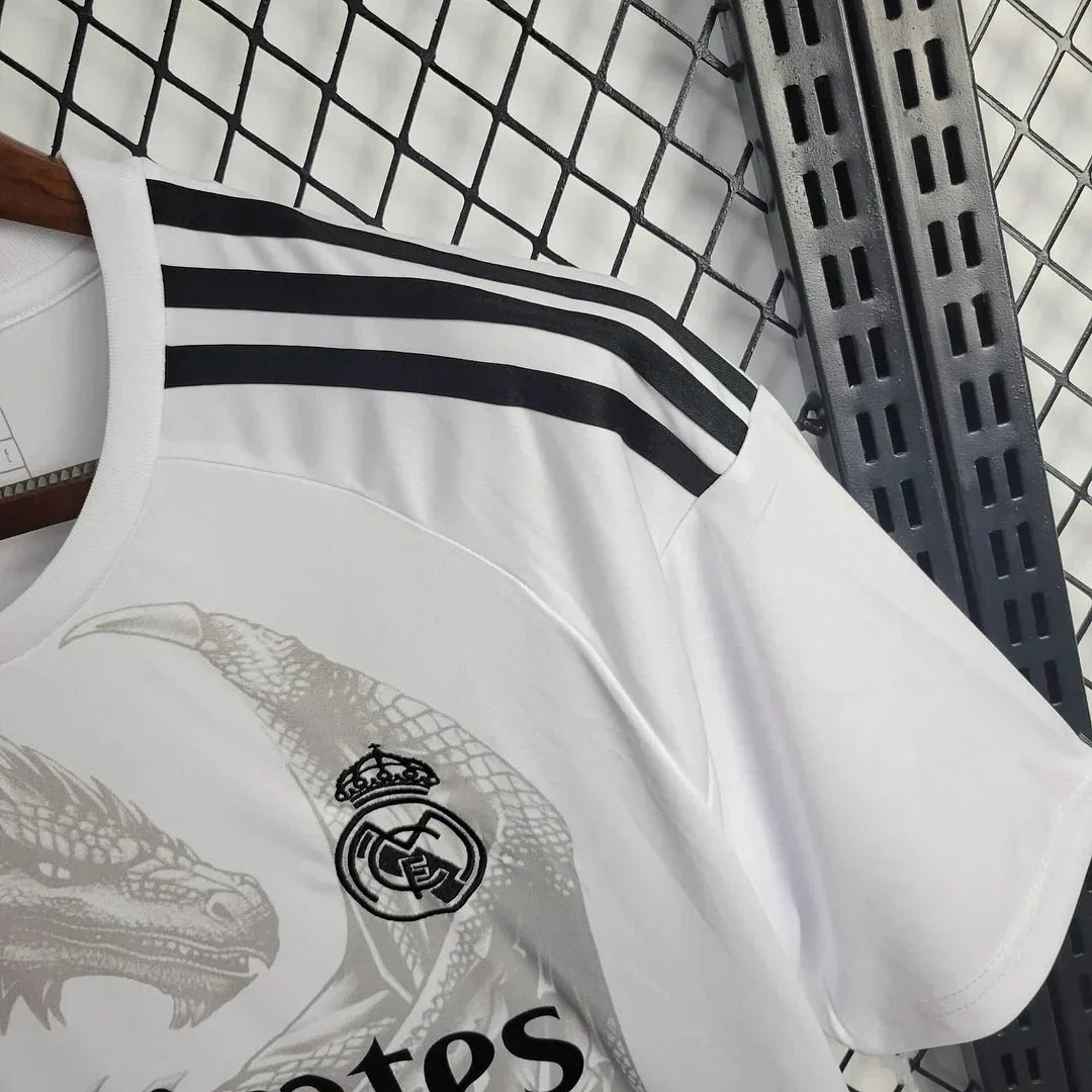 Real Madrid 2025 White Dragon Special Shirt