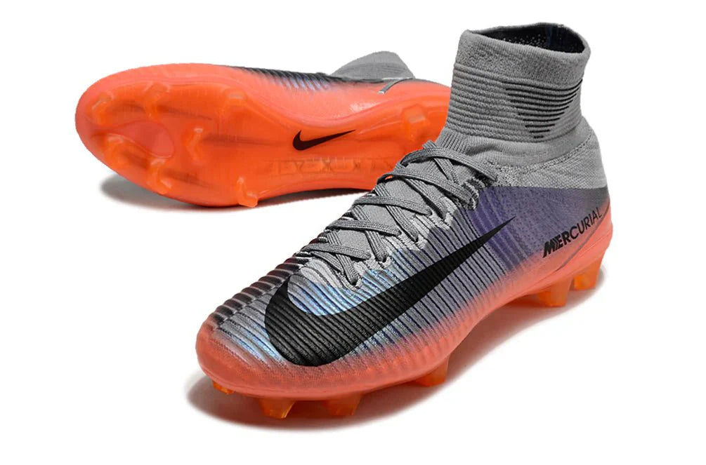 Mercurial Superfly V Elite FG Prateado/Laranja
