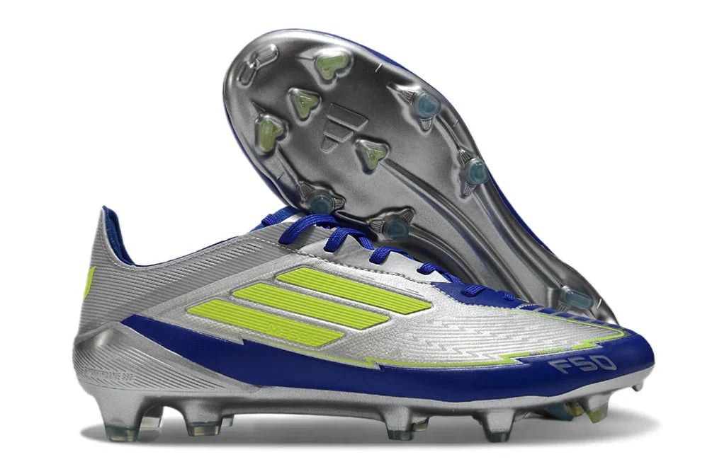 F50 Laced Elite FG Prateado/Azul Lúcido Messi