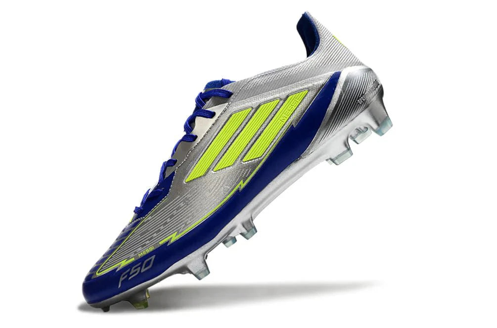 F50 Laced Elite FG Prateado/Azul Lúcido Messi