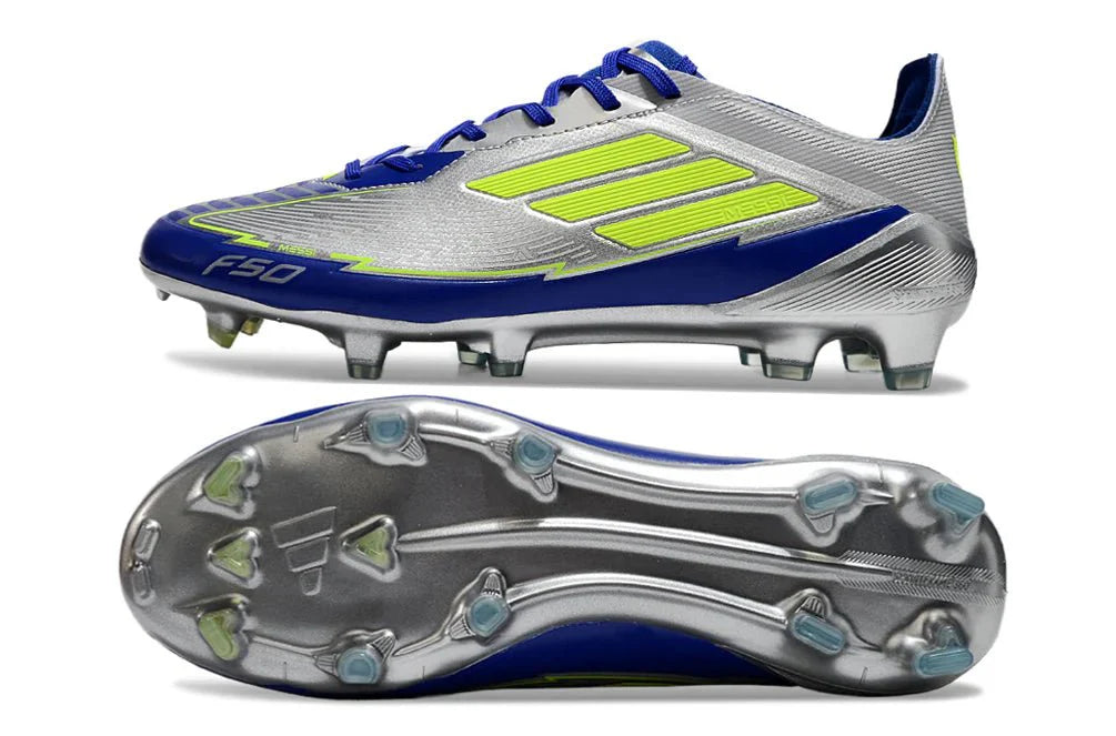F50 Laced Elite FG Prateado/Azul Lúcido Messi
