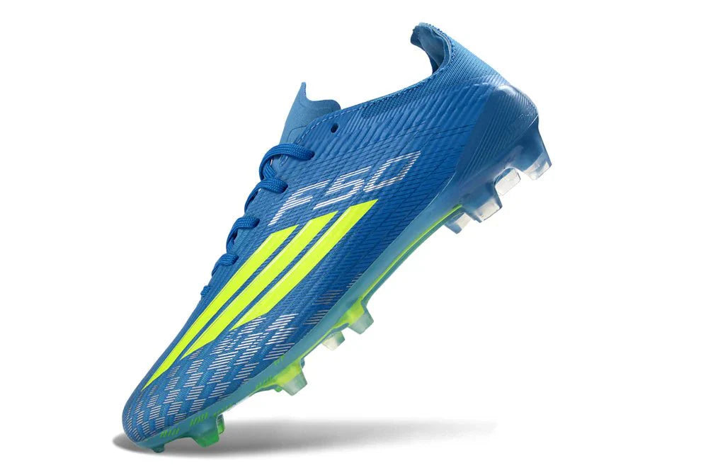 F50 Laced Elite FG Amarelo Solar/Azul Lúcido Ray