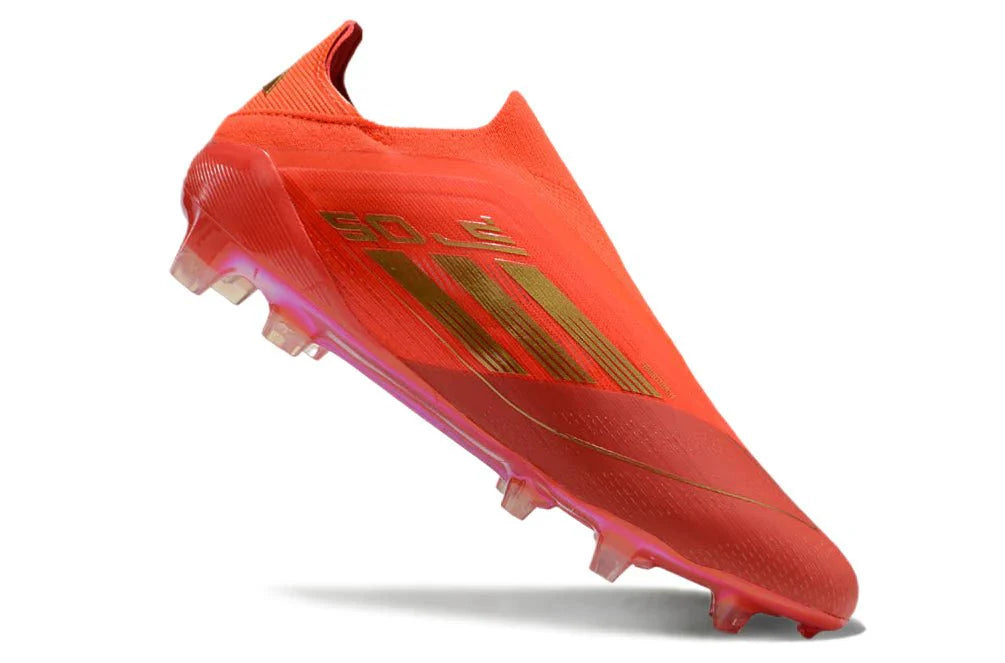 F50 Laceless Elite FG Laranja/Dourado 'Dois Horizontes'