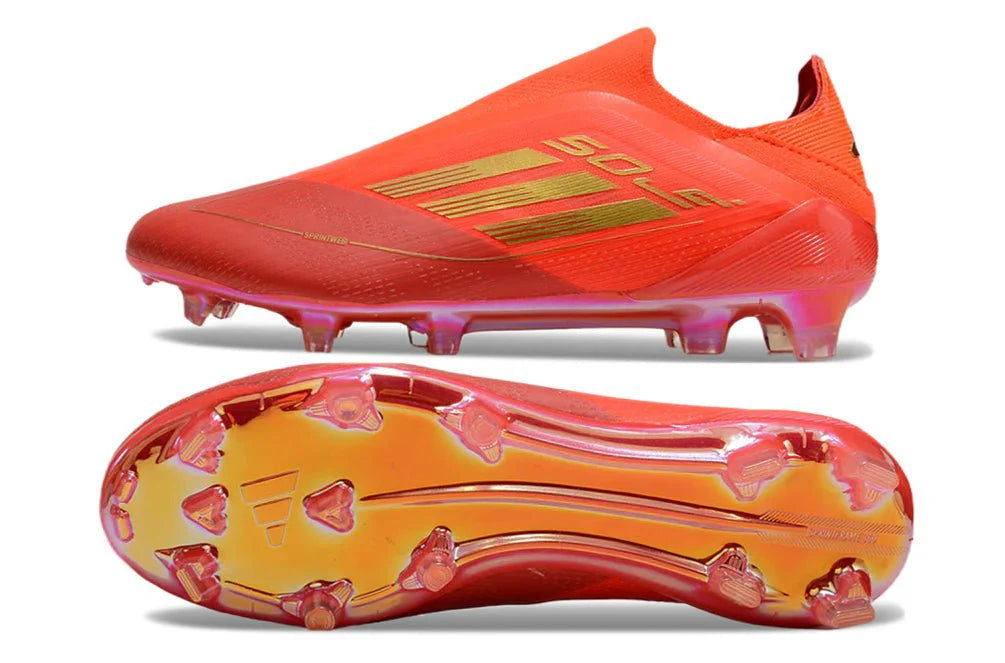 F50 Laceless Elite FG Laranja/Dourado 'Dois Horizontes'