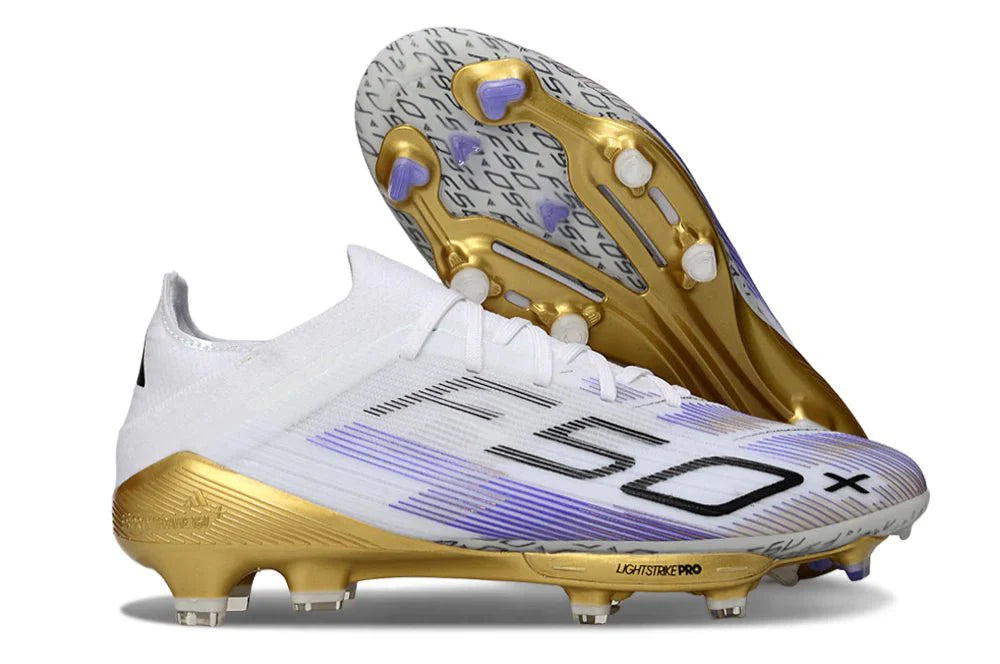 F50+ Elite FG com atacadores Branco/Dourado