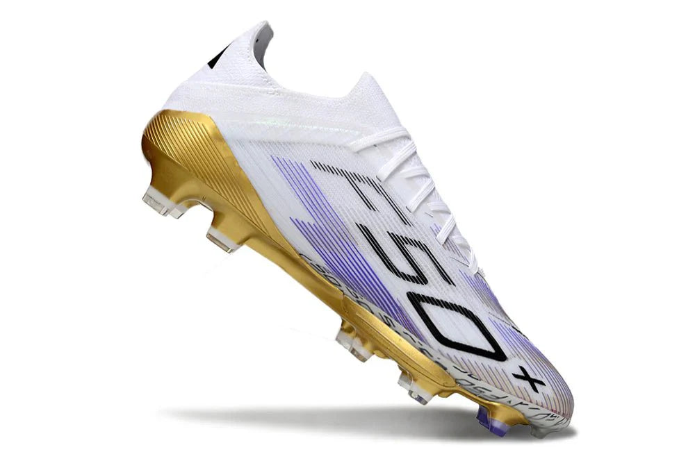 F50+ Elite FG com atacadores Branco/Dourado