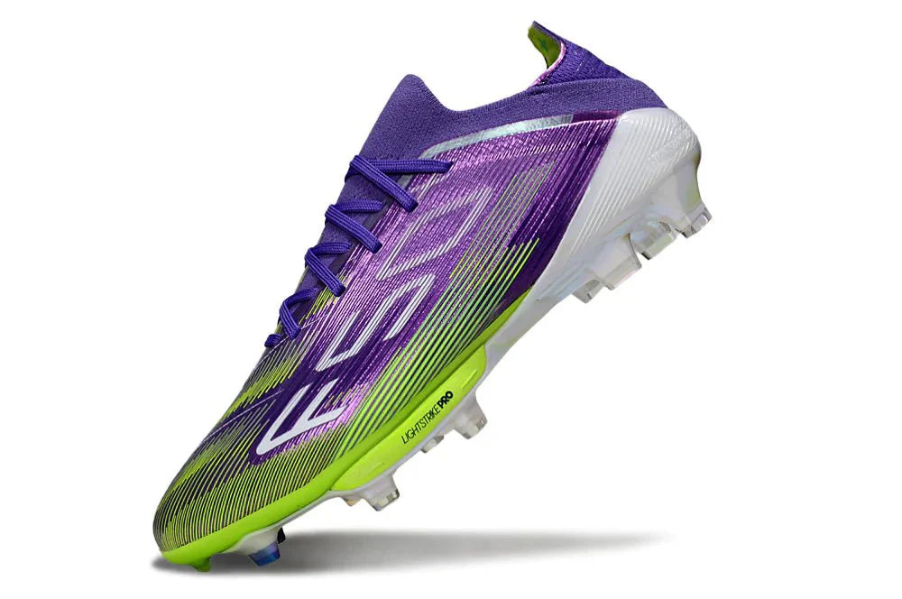 F50+ Elite FG com atacadores Roxo Intenso/Limão Translúcido