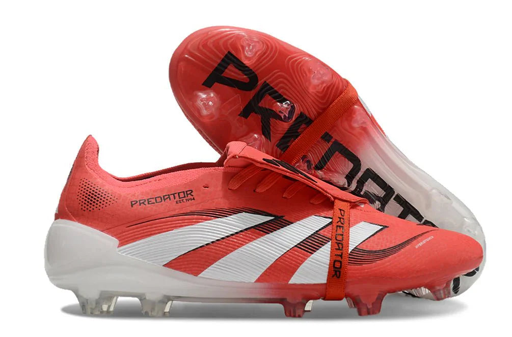 Predator XXV Elite FT FG Vermelho Translúcido/Branco Pack Vitória Pura