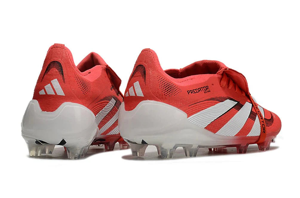 Predator XXV Elite FT FG Vermelho Translúcido/Branco Pack Vitória Pura