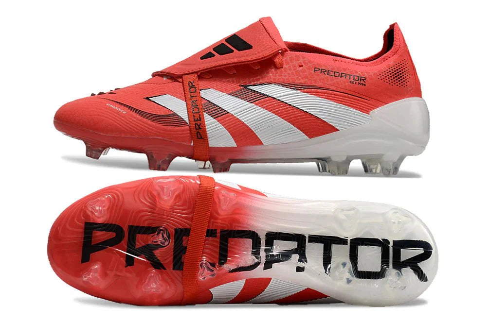 Predator XXV Elite FT FG Vermelho Translúcido/Branco Pack Vitória Pura
