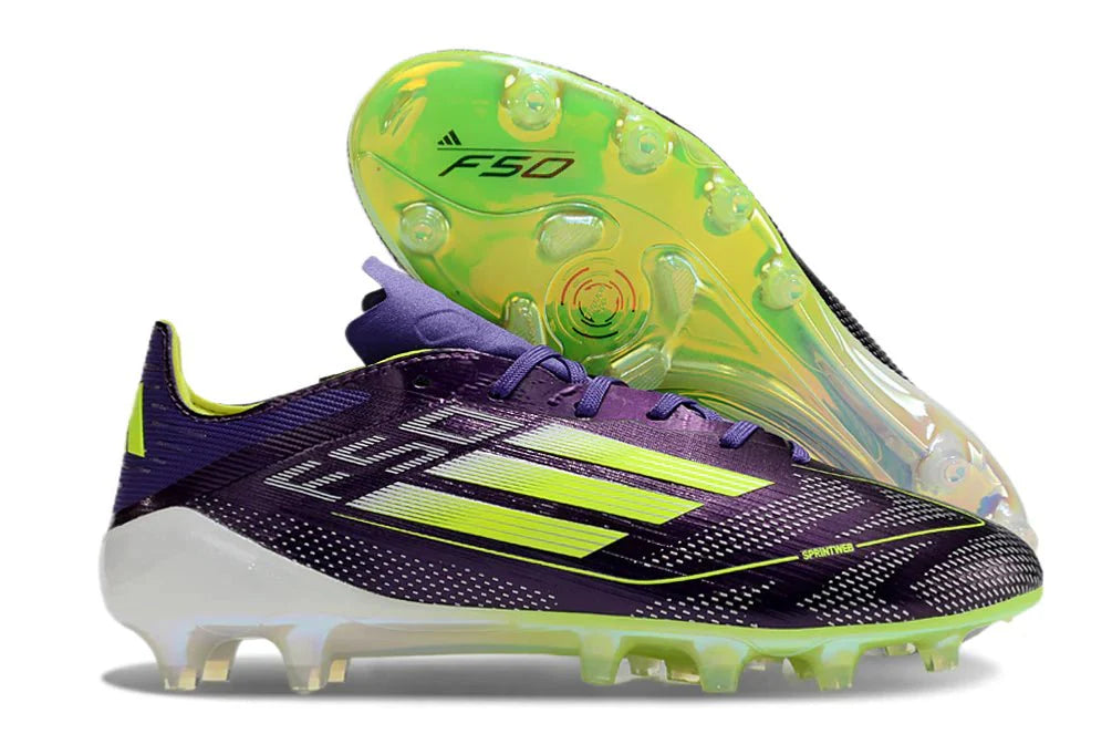 F50 Atacadores Elite AG Roxo/Verde