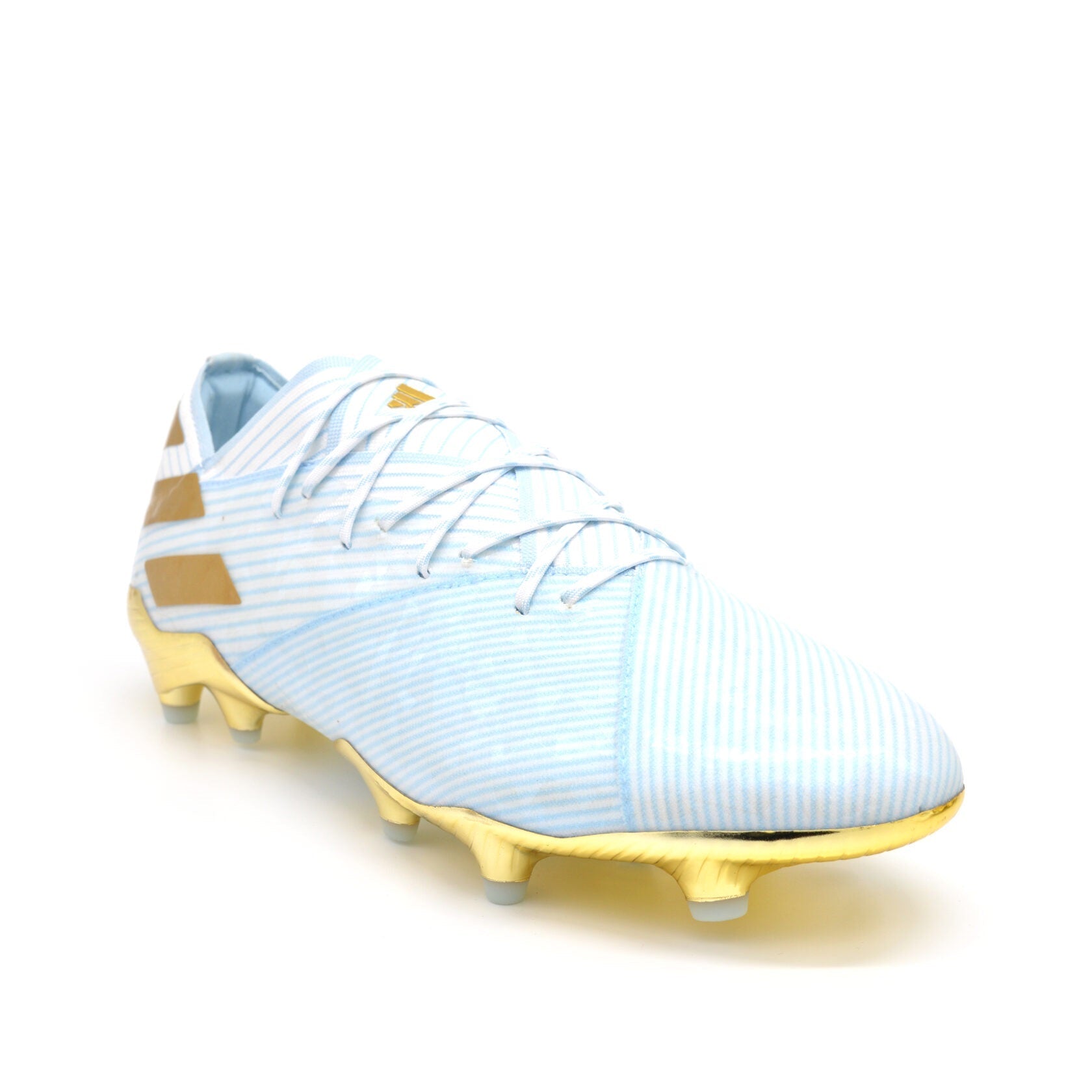 Nemeziz 19.1 FG/AG 15 Anos - Light Aqua/Gold Metallic Messi Edição Limitada